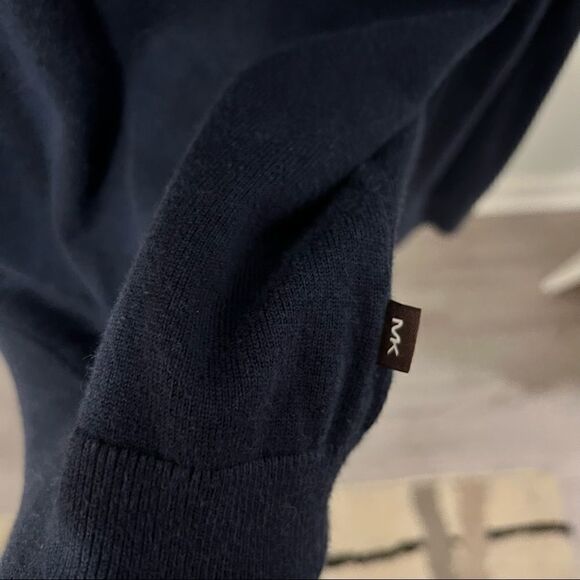 Michael Kors Mens Pullover 1/4 Quarter Zip Sweater Small Navy Blue - Picture 5 of 5